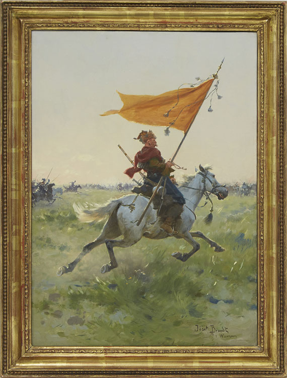 Josef von Brandt - Standartenreiter auf dem Schlachtfeld - Frame image