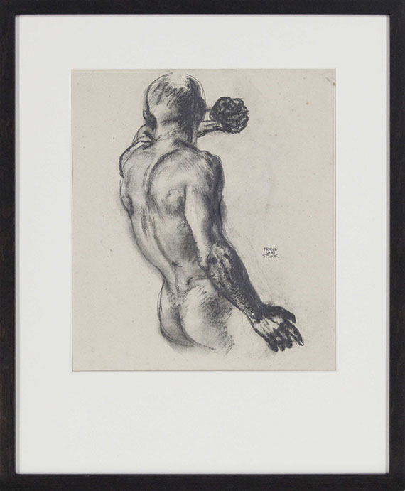 Franz von Stuck - Männlicher Rückenakt (Studie zu "Medusa") - Frame image