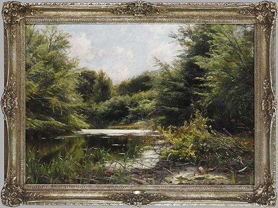 Peder (Peder Mørk Mønsted) Mönsted - Spätsommer am Waldteich - Frame image