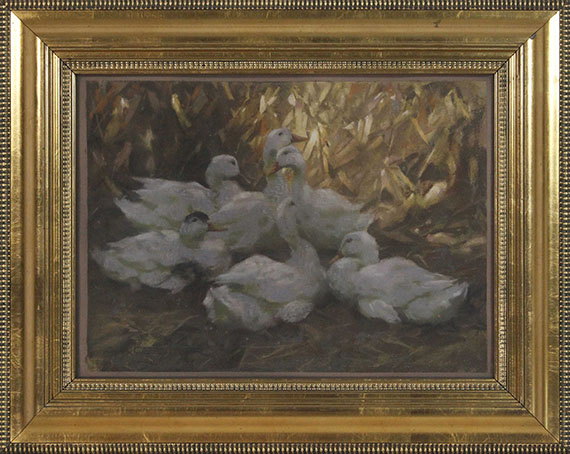 Alexander Koester - Sechs Enten im Stroh - Frame image