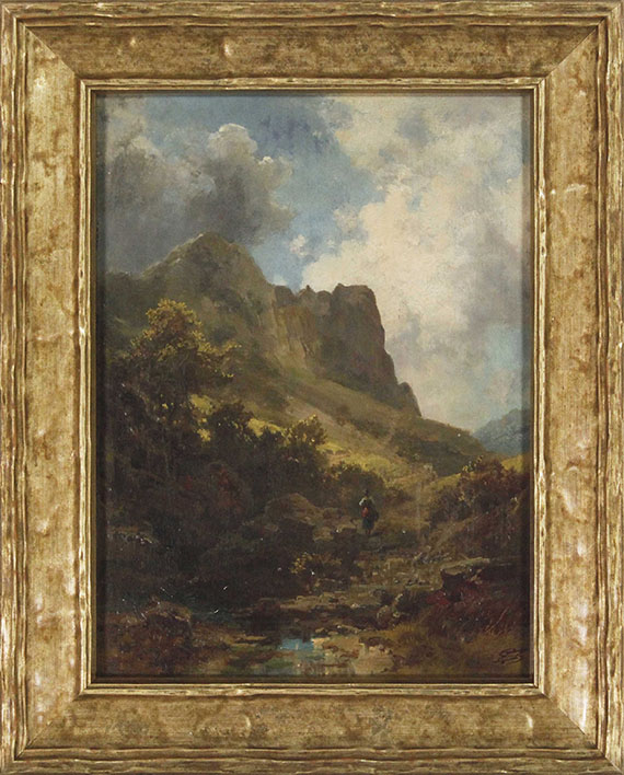 Carl Spitzweg - Talschlucht mit Sennerin - Frame image