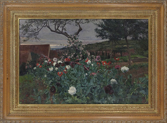 Friedrich Kallmorgen - Sommergarten mit Blick über Grötzingen - Frame image