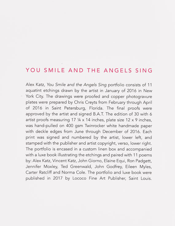 Alex Katz - You Smile and the Angels Sing