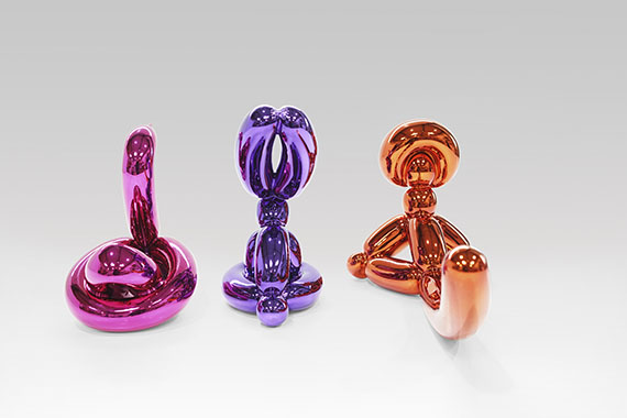 Jeff Koons - Balloon Swan (Magenta). Balloon Rabbit (Violet). Balloon Monkey (Orange) - 