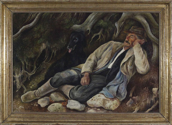 Albert Birkle - Ruhender im Wald - Frame image