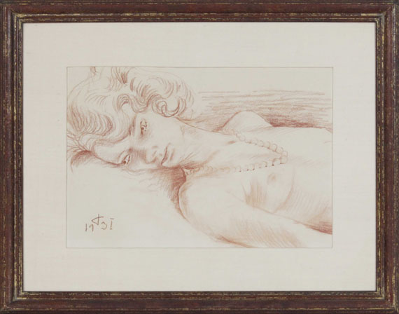 Otto Dix - Liegender Halbakt - Frame image