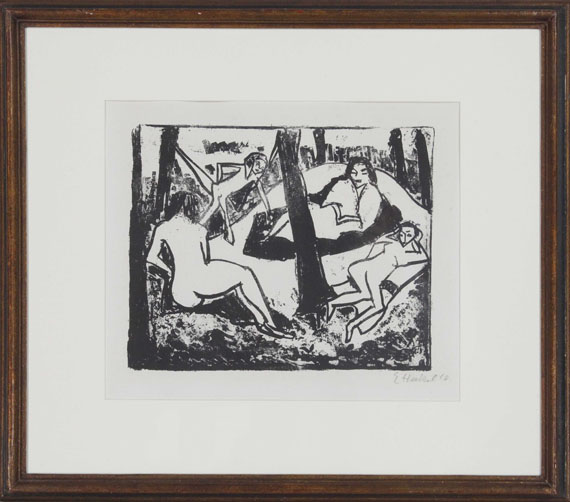 Erich Heckel - Szene im Wald (Akte in Waldlichtung) - Frame image