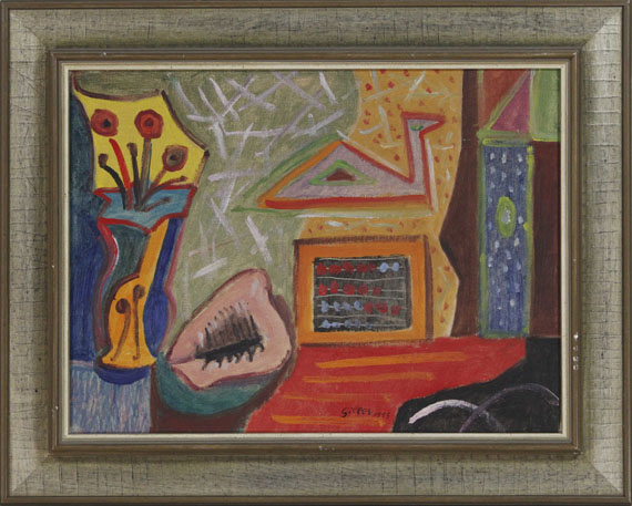 Werner Gilles - Stillleben mit Muschel und Abakus - Frame image