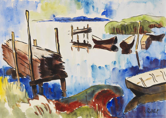 Karl Schmidt-Rottluff - Boote am Lebasee