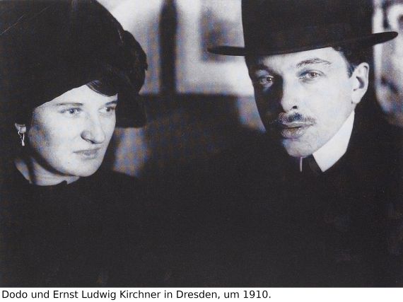 Ernst Ludwig Kirchner - Kirchner und Dodo im Café (Dresden) - 
