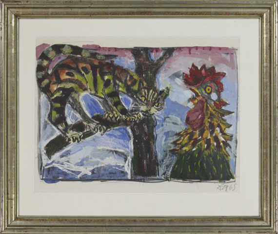 Otto Dix - Katze und Hahn - Frame image