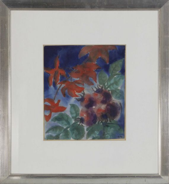 Emil Nolde - Hagebutten und wilder Wein - Frame image