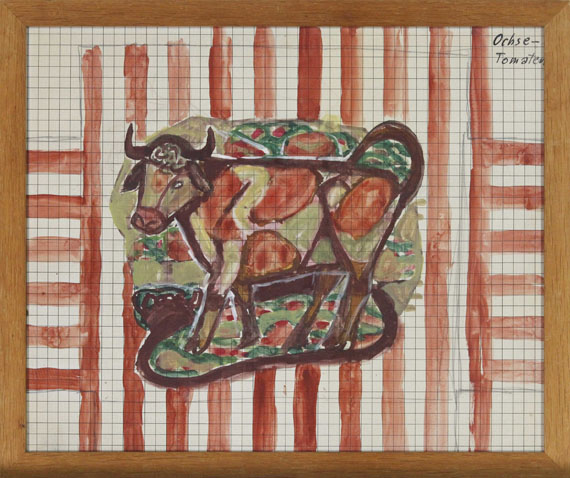 Otto Dix - Lauch und Tomaten / Ochse (Entwurfszeichnungen) - Frame image