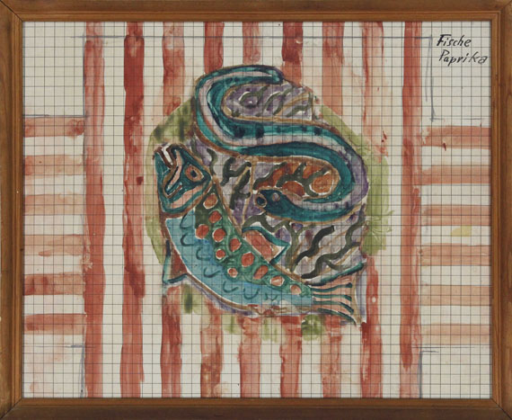 Otto Dix - Fische / Verschiedene Gemüse (Entwurfszeichnungen) - Frame image
