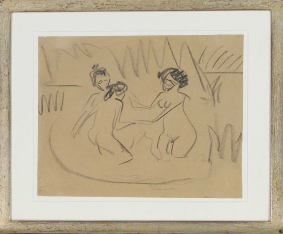 Ernst Ludwig Kirchner - Drei badende Akte an den Moritzburger Seen - Frame image