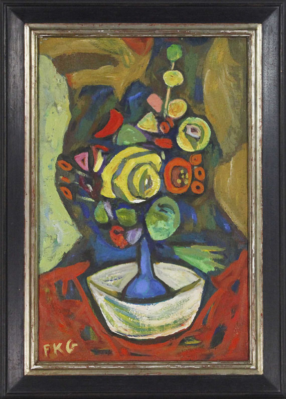 Friedrich Karl Gotsch - Blumenvase in weißer Schale I - Frame image