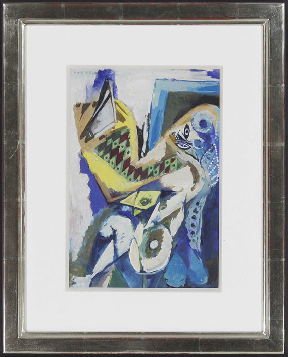 Ernst Wilhelm Nay - Blaue Sitzende mit Spiegel I - Frame image