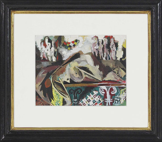 Ernst Wilhelm Nay - Die Ruhende und die Himmlischen (Laon) - Frame image