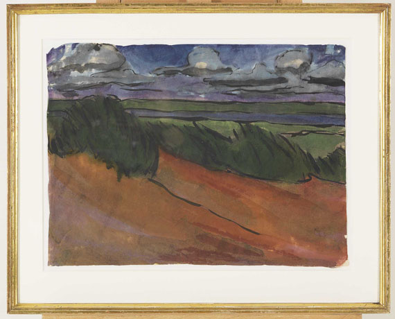 Emil Nolde - Abendstimmung am Ruttebüller See bei Utenwarf - Frame image