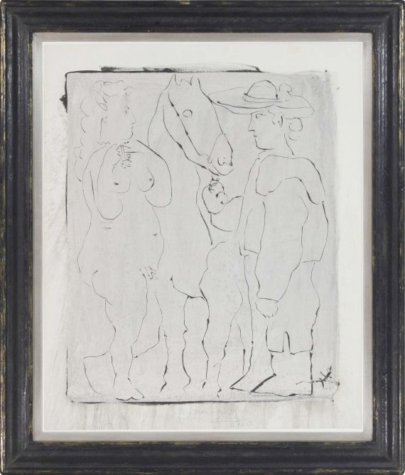 Pablo Picasso - Picador, Femme et Cheval (épreuve rincée) - Frame image