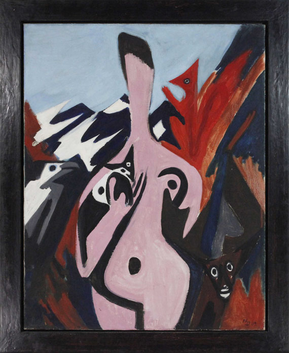 Ernst Wilhelm Nay - Frau mit Tieren - Frame image