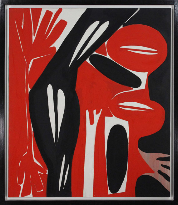 Ernst Wilhelm Nay - Schwarz-Rot-Rosa - Frame image