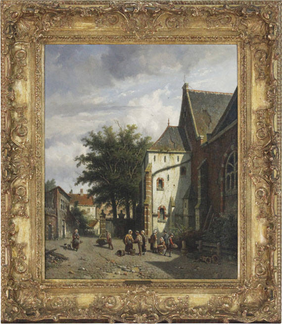 Adrianus Eversen - Achter de Westerkerk in Enkhuizen - Frame image