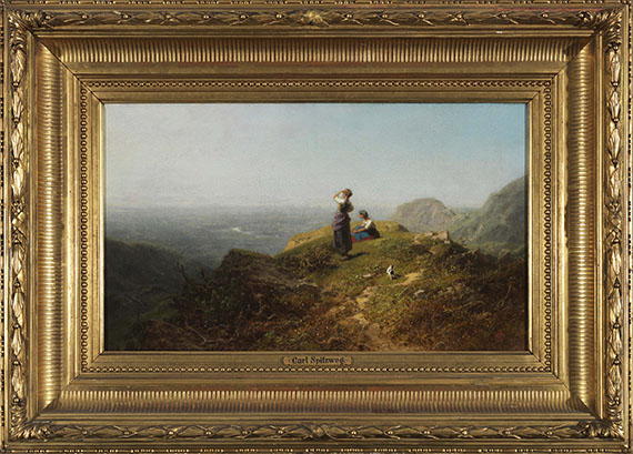 Carl Spitzweg - Blick ins Tal (Zwei Mädchen auf einer Alpe) - Frame image