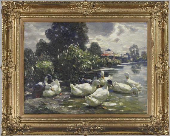 Alexander Koester - Acht Enten am Wasser - Frame image