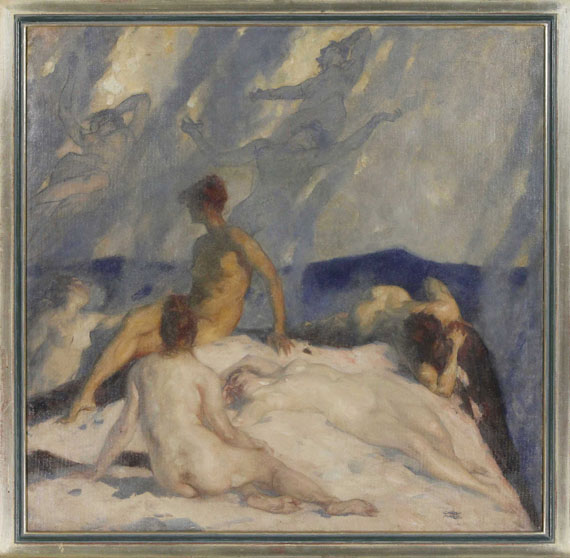 Carl von Marr - Meeresnymphen in der Brandung - Frame image