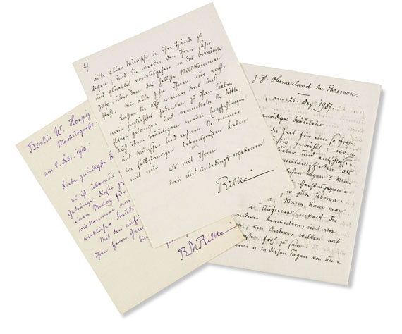 Rainer Maria Rilke - 2 eigh. Briefe von 1907 und 1910