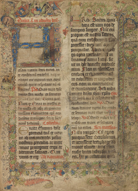 Manuskripte - Lithurgisches Blatt. 15. Jahrhundert