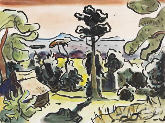 Schmidt-Rottluff - Ohne Titel (Landschaft mit Bäumen)