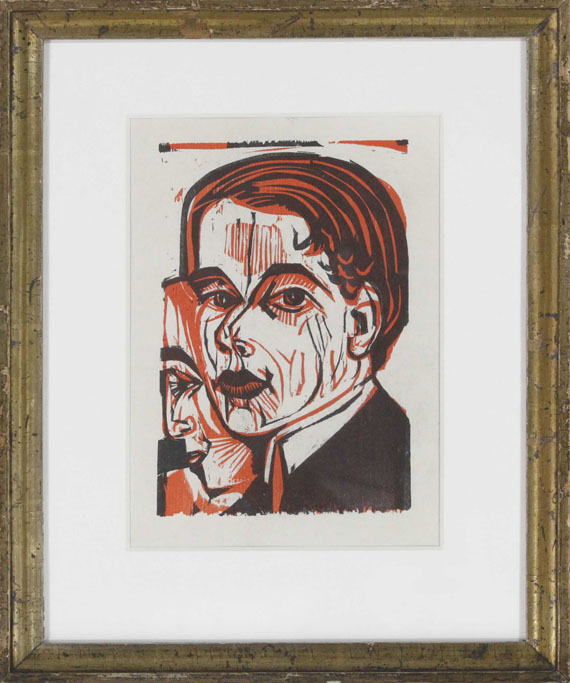 Ernst Ludwig Kirchner - Selbstbildnis mit Frauenprofil - Frame image