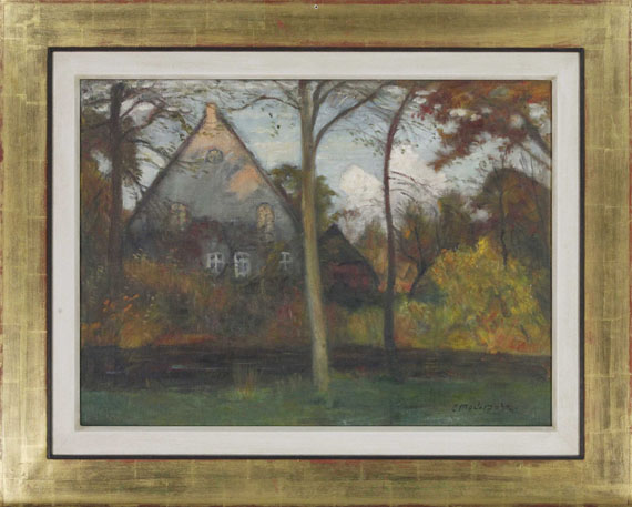 Otto Modersohn - Sommerliche Wiesen bei Fischerhude (recto: Herbsttag an der Wümme) - Frame image