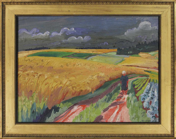 Carl Lohse - Vor dem Schnitt (Landschaft mit Getreide- und Kohlfeldern) - Frame image