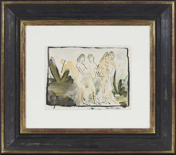 Otto Mueller - Badende an den Moritzburger Seen / Sechs Mädchenakte am Strand - Frame image