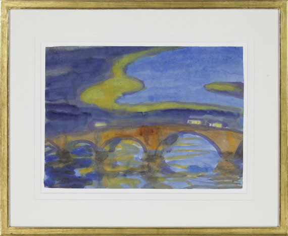 Emil Nolde - Brücke über die Elbe (Augustusbrücke in Dresden) - Frame image