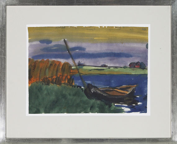 Emil Nolde - Marschlandschaft mit Fischerboot - Frame image