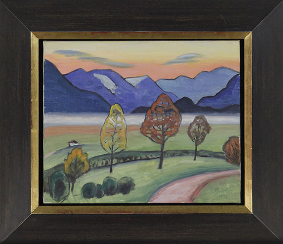 Gabriele Münter - Moor im Herbst (Berglandschaft mit Nebelstreif) - Frame image