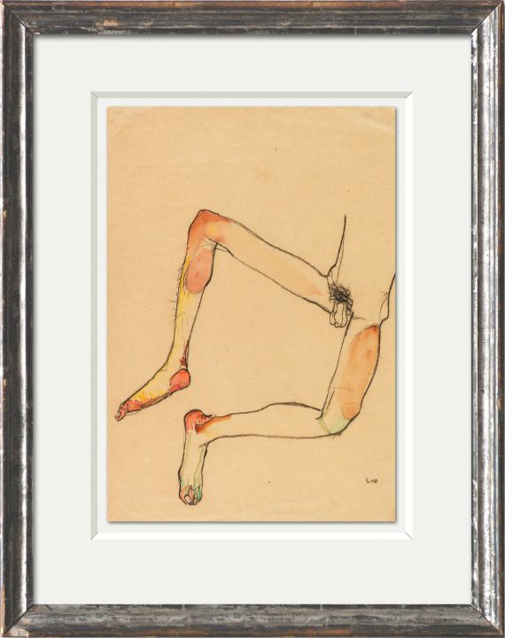 Egon Schiele - Männlicher Unterleibstorso - Frame image