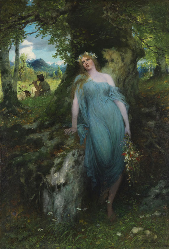 Ferdinand Leeke - Waldnymphe und Hirte