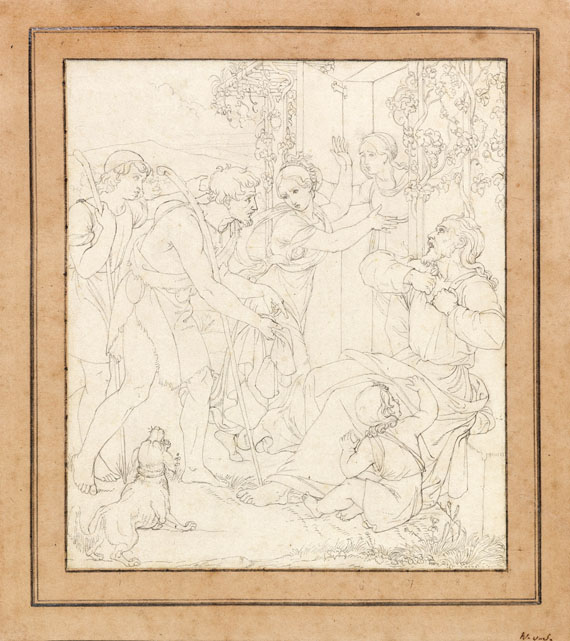 Friedrich Wilhelm Schadow - Die Klage Jakobs um Joseph (Freskoentwurf für die Casa Bartholdy in Rom)