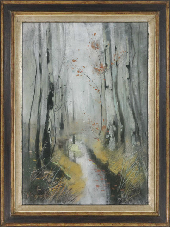 Karl Hagemeister - Birken im Herbst am Bachlauf - Frame image