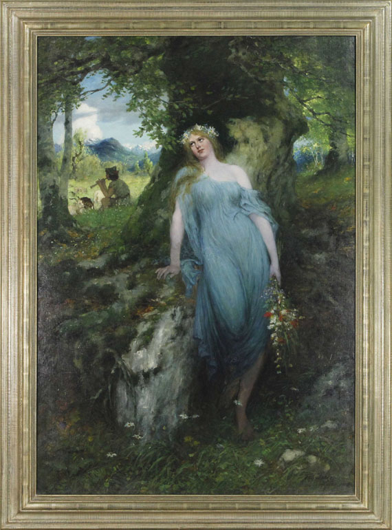 Ferdinand Leeke - Waldnymphe und Hirte - Frame image