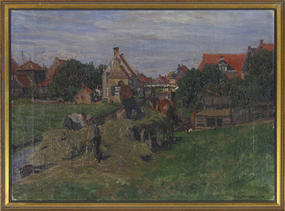Friedrich Kallmorgen - Heuernte (Holland) - Frame image