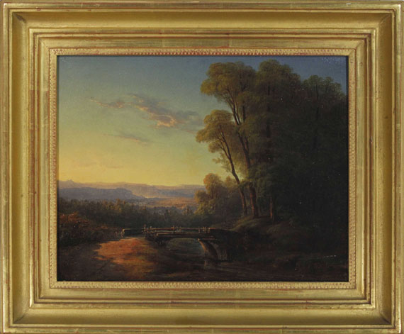 Franz Graf von Pocci - Süddeutsche Landschaft im Abendlicht - Frame image