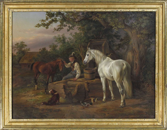 Albrecht Adam - An der Tränke - Frame image