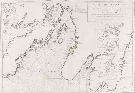 James Cook - Le Pilote de Terre-Neuve. Atlas und Textbd. "Instructions nautiques", zus. 2 Bände - 