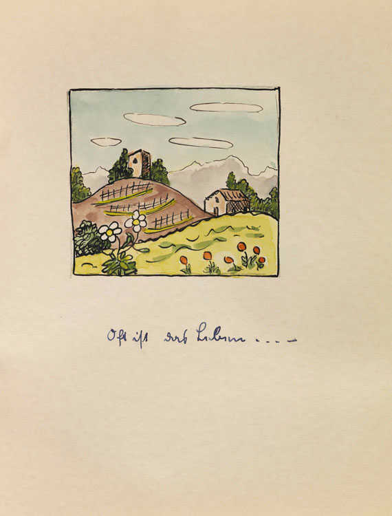 Hermann Hesse - Sechs Gedichte mit Orig.-Aquarellen - 